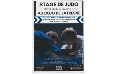 Stage de Judo du lundi 10 juillet au mardi 11 juillet 2023