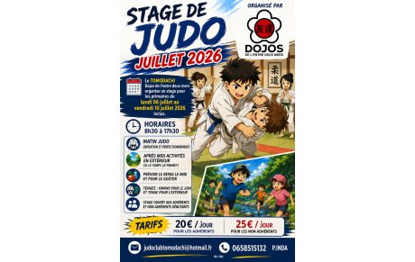 STAGE JUDO DU 6 JUILLET AU 10 JUILLET INCLUS